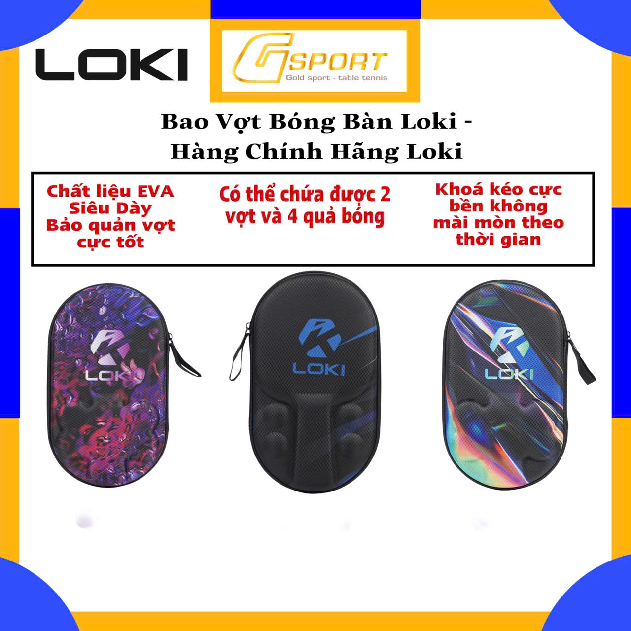 Bao Vợt Bóng Bàn Loki - Bao Đựng Vợt Bóng Bàn Loki Chính Hãng