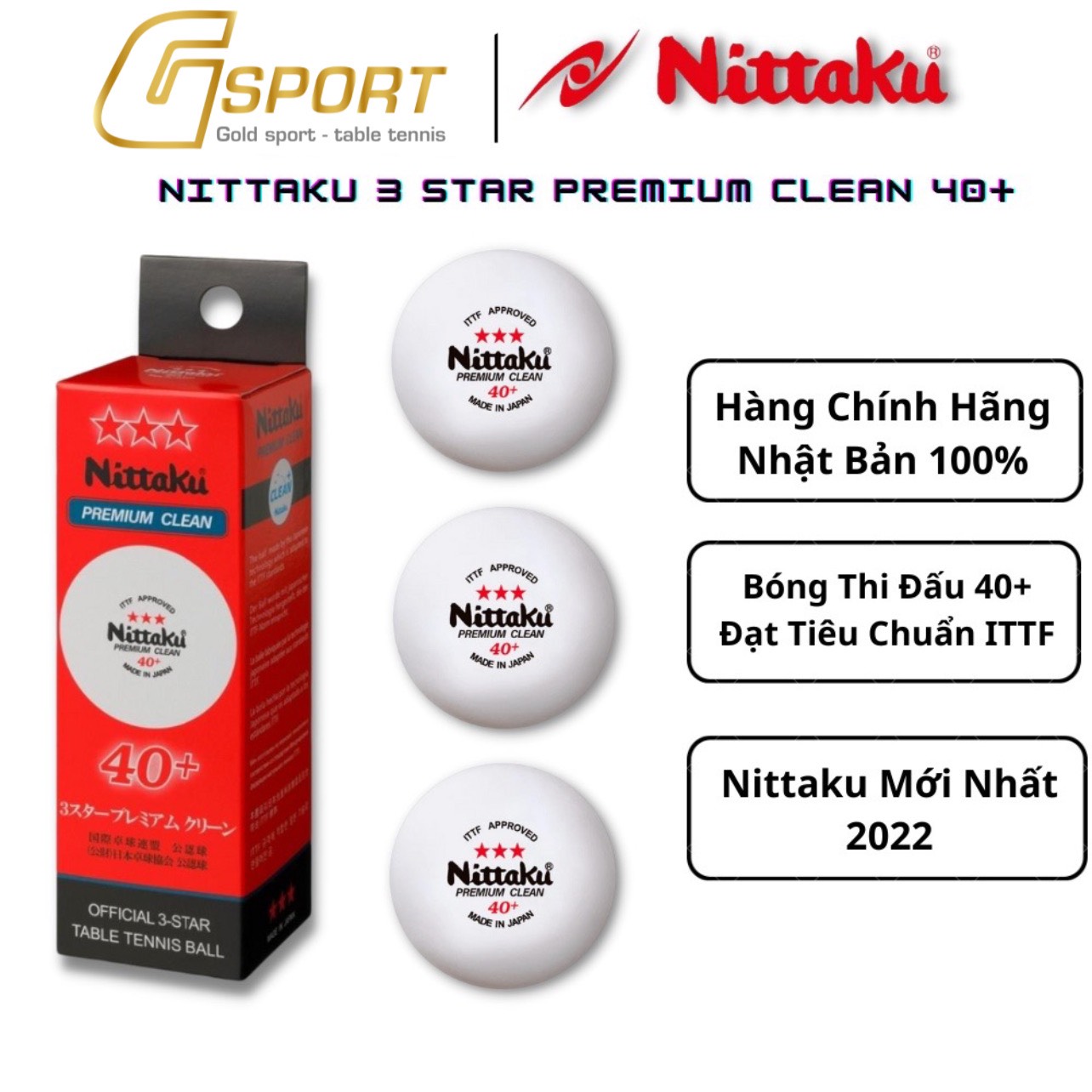 BÓNG NITTAKU 3 STAR PREMIUM CLEAN