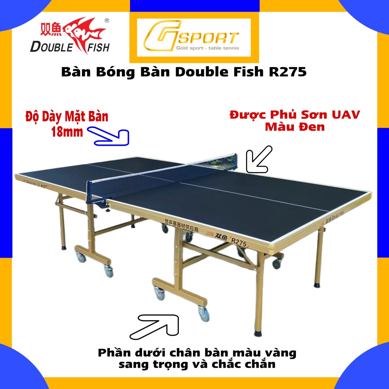 Bàn Bóng Bàn Double Fish R275