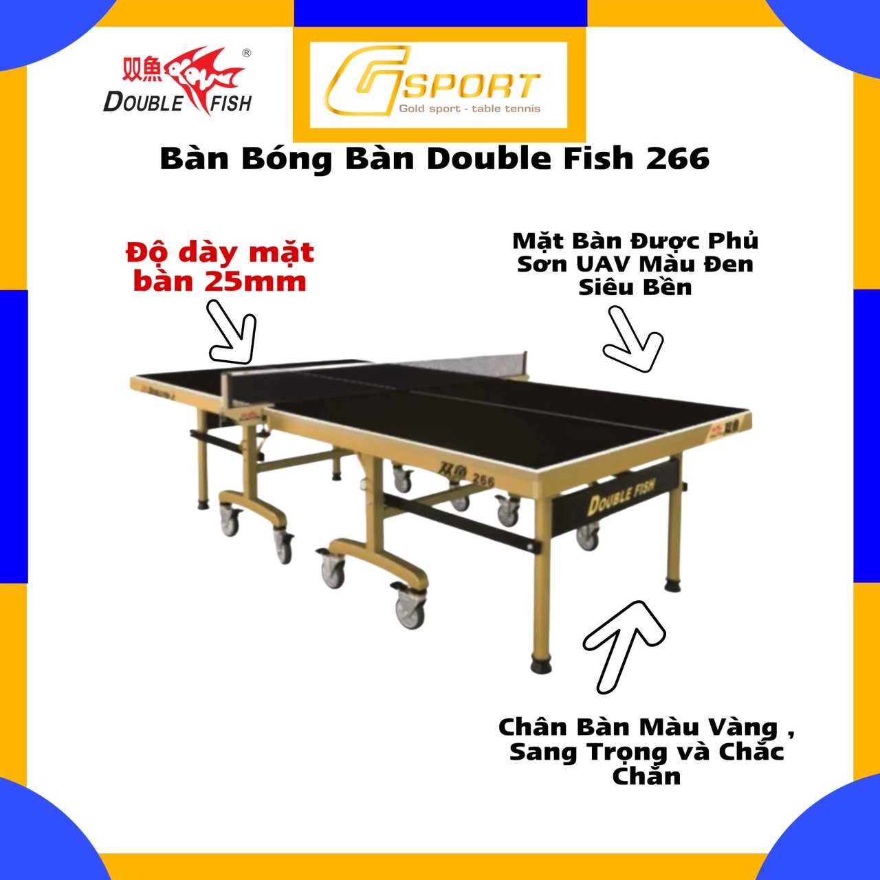 Bàn Bóng Bàn Double Fish 266